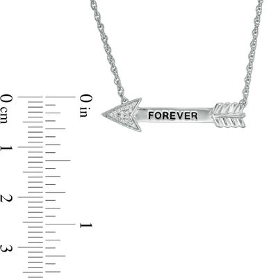 Diamond Accent "FOREVER" Arrow Necklace in Sterling Silver - 17"