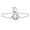 Diamond Accent Moon and Star "Love" Message Bolo Bracelet in Sterling Silver and 10K Gold - 9.5"