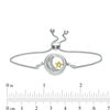 Diamond Accent Moon and Star "Love" Message Bolo Bracelet in Sterling Silver and 10K Gold - 9.5"