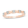 Thumbnail Image 0 of 0.04 CT. T.W. Diamond Five Stone Bamboo Anniversary Band in 10K Rose Gold