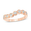 Thumbnail Image 0 of 0.04 CT. T.W. Diamond Wave Band in 10K Rose Gold