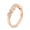 Thumbnail Image 1 of 0.04 CT. T.W. Diamond Wave Band in 10K Rose Gold