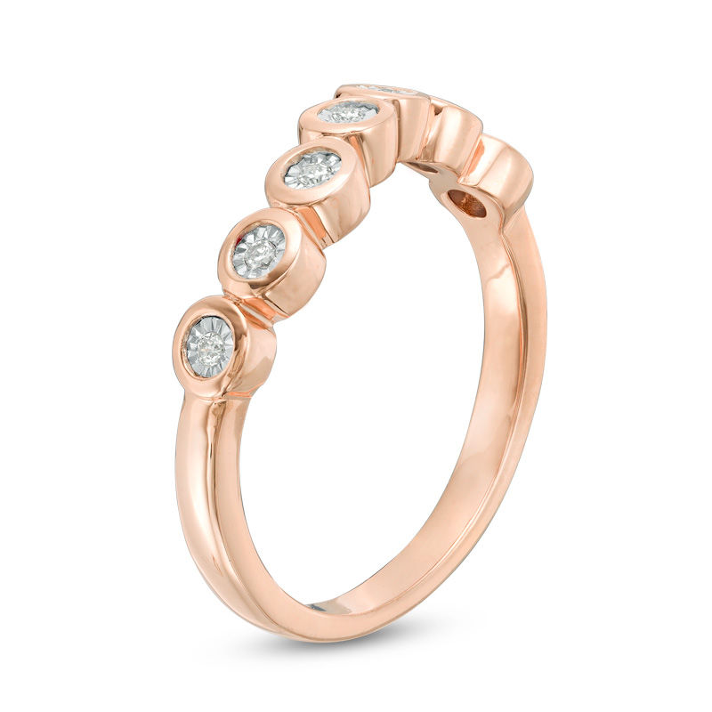 0.04 CT. T.W. Diamond Wave Band in 10K Rose Gold