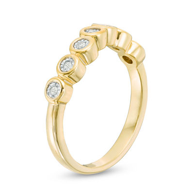 0.04 CT. T.W. Diamond Wave Band in 10K Gold