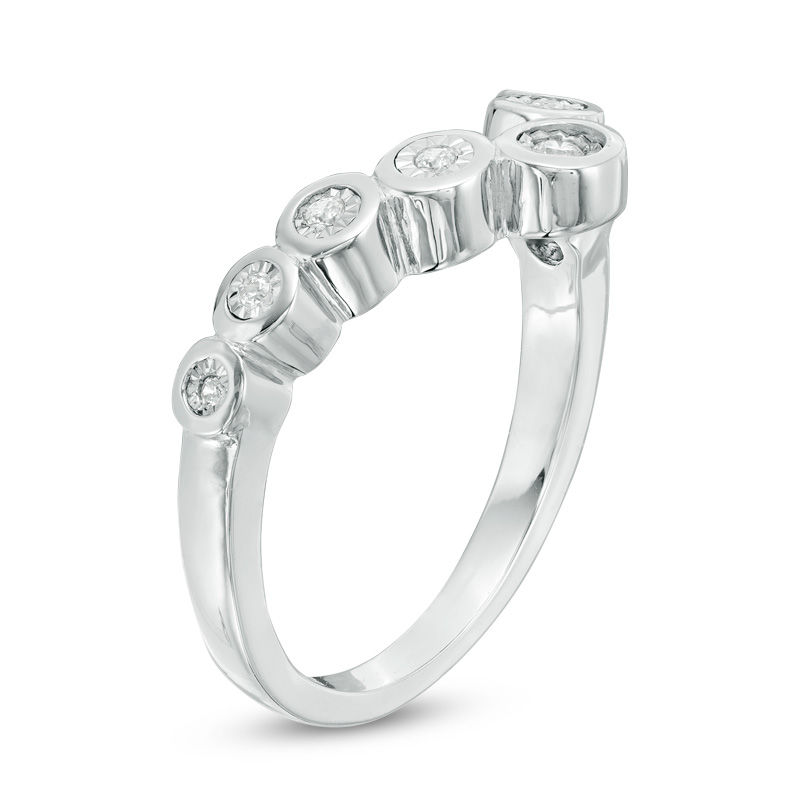 0.115 CT. T.W. Diamond Chevron Ring in 10K White Gold|Peoples Jewellers