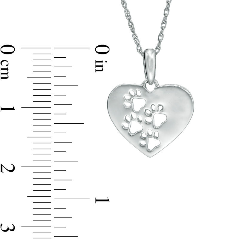 Dog Paw Print Heart Pendant in Sterling Silver|Peoples Jewellers