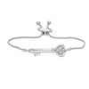 Thumbnail Image 0 of Diamond Accent Sideways Heart Key Bolo Bracelet in Sterling Silver (1 Line) - 9.5"