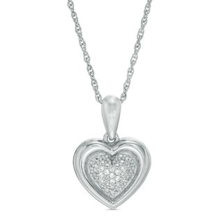 1/20 CT. T.W. Composite Diamond Heart Pendant in Sterling Silver (1 Line)