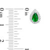 Thumbnail Image 1 of Pear-Shaped Lab-Created Emerald and 0.148 CT. T.W. Diamond Frame Stud Earrings in 10K White Gold