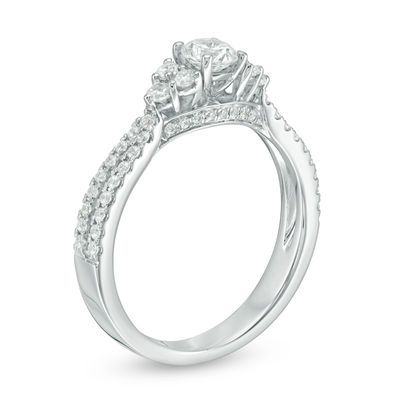 CT. T.W. Diamond Tri-Sides Engagement Ring in 14K White Gold