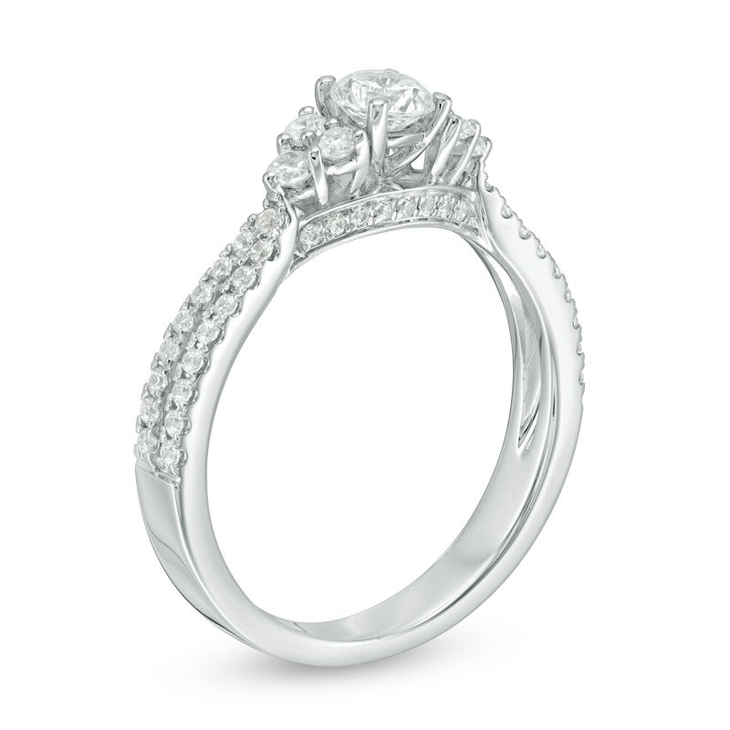CT. T.W. Diamond Tri-Sides Engagement Ring in 14K White Gold|Peoples Jewellers