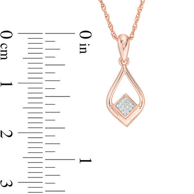 Diamond Accent Teardrop Pendant in 10K Rose Gold