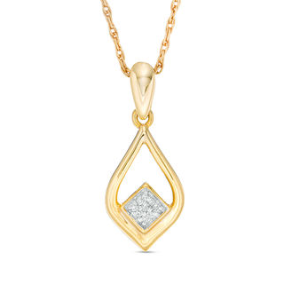 Diamond Accent Teardrop Pendant in 10K Gold