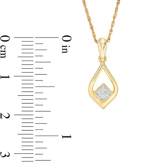 Diamond Accent Teardrop Pendant in 10K Gold