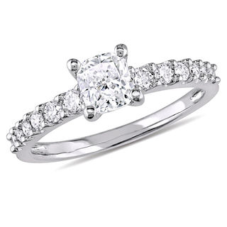 1.01 CT. T.W. Cushion-Cut Diamond Engagement Ring in 14K White Gold