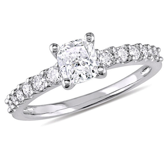 1.01 CT. T.W. Cushion-Cut Diamond Engagement Ring in 14K White Gold