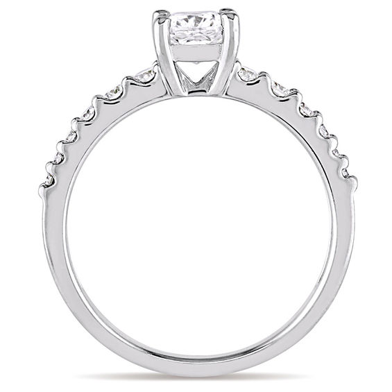 1.01 CT. T.W. Cushion-Cut Diamond Engagement Ring in 14K White Gold