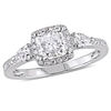 Thumbnail Image 0 of 1.36 CT. T.W. Cushion-Cut Diamond Frame Engagement Ring in 14K White Gold