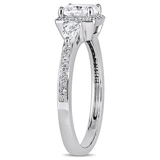 1.36 CT. T.W. Cushion-Cut Diamond Frame Engagement Ring in 14K White Gold