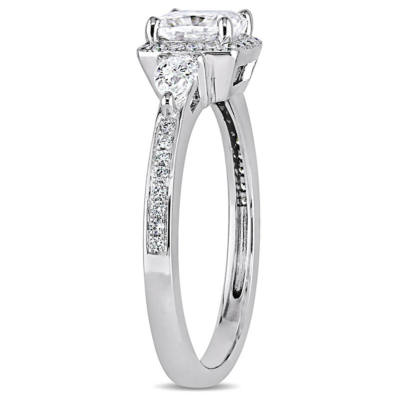 1.36 CT. T.W. Cushion-Cut Diamond Frame Engagement Ring in 14K White Gold|Peoples Jewellers