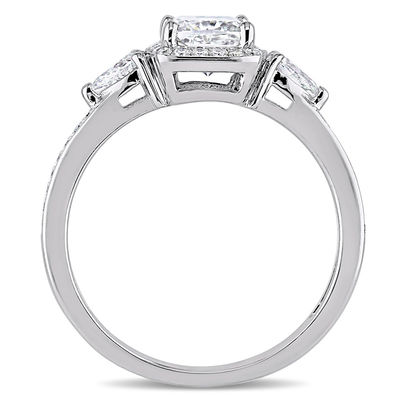 1.36 CT. T.W. Cushion-Cut Diamond Frame Engagement Ring in 14K White Gold