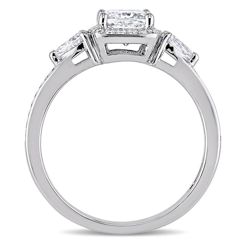 1.36 CT. T.W. Cushion-Cut Diamond Frame Engagement Ring in 14K White Gold|Peoples Jewellers