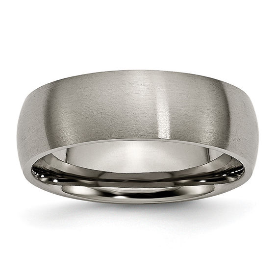 Men's 7.0mm Comfort-Fit Brushed Wedding Band in Titanium