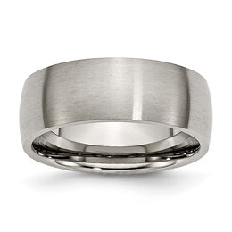 Men's 8.0mm Brushed Wedding Band in Titanium