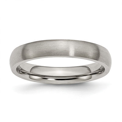 Men's 4.0mm Comfort-Fit Brushed Wedding Band in Titanium