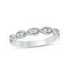 Thumbnail Image 1 of 0.145 CT. T.W. Diamond Twist Vintage-Style Stackable Band in 10K White Gold