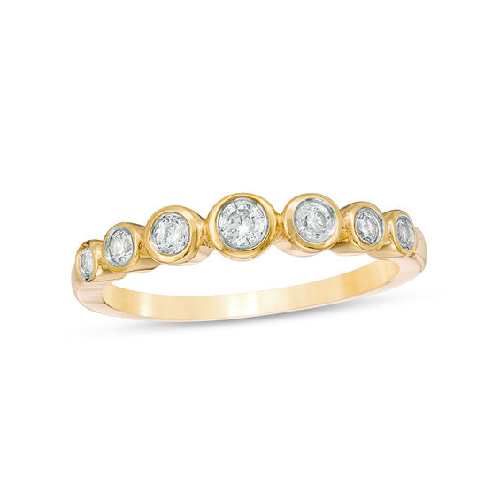 0.23 CT. T.W. Diamond Bubble Stackable Band in 10K Gold