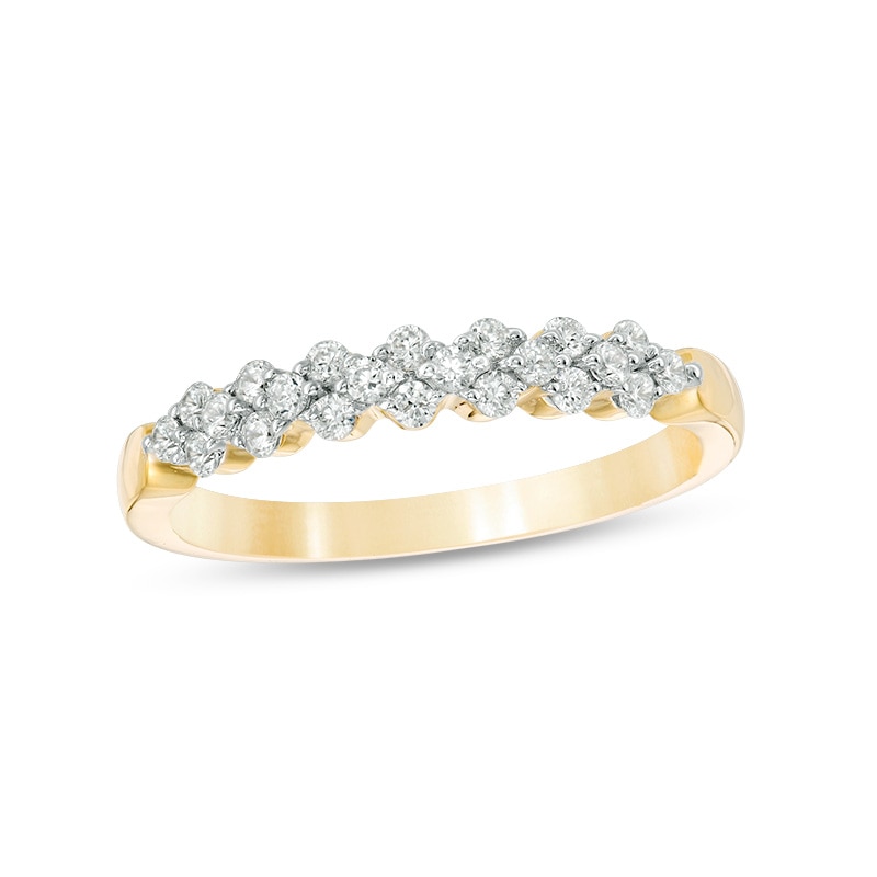 0.29 CT. T.W. Diamond Alternating Stackable Band in 10K Gold