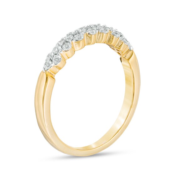 0.29 CT. T.W. Diamond Alternating Stackable Band in 10K Gold