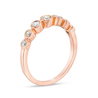 0.23 CT. T.W. Diamond Bubble Stackable Band in 10K Rose Gold