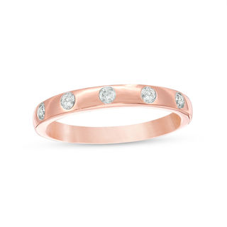 0.145 CT. T.W. Diamond Five Stone Stackable Band in 10K Rose Gold