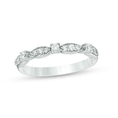 0.23 CT. T.W. Diamond Alternating Stackable Band in 10K Gold