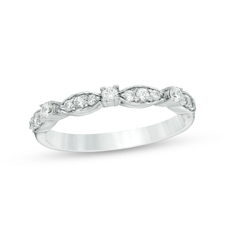 0.23 CT. T.W. Diamond Alternating Stackable Band in 10K Gold|Peoples Jewellers