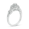 0.37 CT. T.W. Diamond Double Frame "X"-Sides Engagement Ring in 10K White Gold