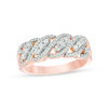 0.29 CT. T.W. Diamond Wave Band in 10K Rose Gold