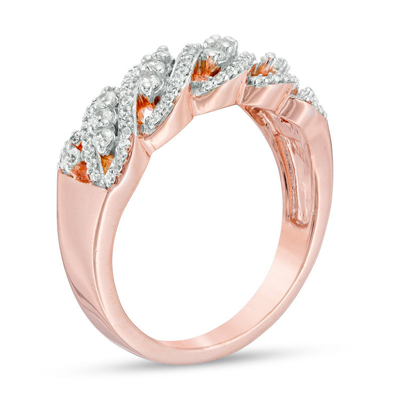 0.29 CT. T.W. Diamond Wave Band in 10K Rose Gold|Peoples Jewellers