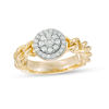 Thumbnail Image 0 of 0.29 CT. T.W. Diamond Double Frame Chain Link Shank Engagement Ring in 10K Gold