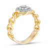 Thumbnail Image 1 of 0.29 CT. T.W. Diamond Double Frame Chain Link Shank Engagement Ring in 10K Gold