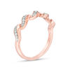 0.115 CT. T.W. Diamond Twist Stackable Band in 10K Rose Gold