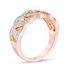 0.45 CT. T.W. Diamond Five Stone Station Wave Band in 10K Rose Gold