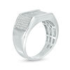 Men's 0.40 CT. T.W. Diamond Multi-Row Ring in Sterling Silver