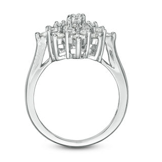 0.80 CT. T.W. Composite Diamond Starburst Engagement Ring in 10K White Gold