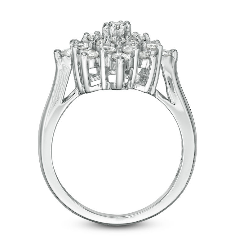 0.80 CT. T.W. Composite Diamond Starburst Engagement Ring in 10K White Gold|Peoples Jewellers