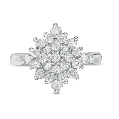 0.80 CT. T.W. Composite Diamond Starburst Engagement Ring in 10K White Gold