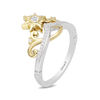 Enchanted Disney Rapunzel 0.085 CT. T.W. Diamond Sun Tiara Ring in Sterling Silver and 10K Gold