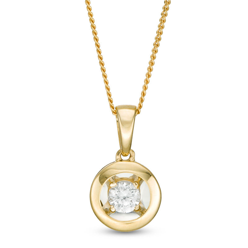 Main Image 1 of Magnificence™ 0.08 CT. Diamond Solitaire Frame Pendant in 10K Gold